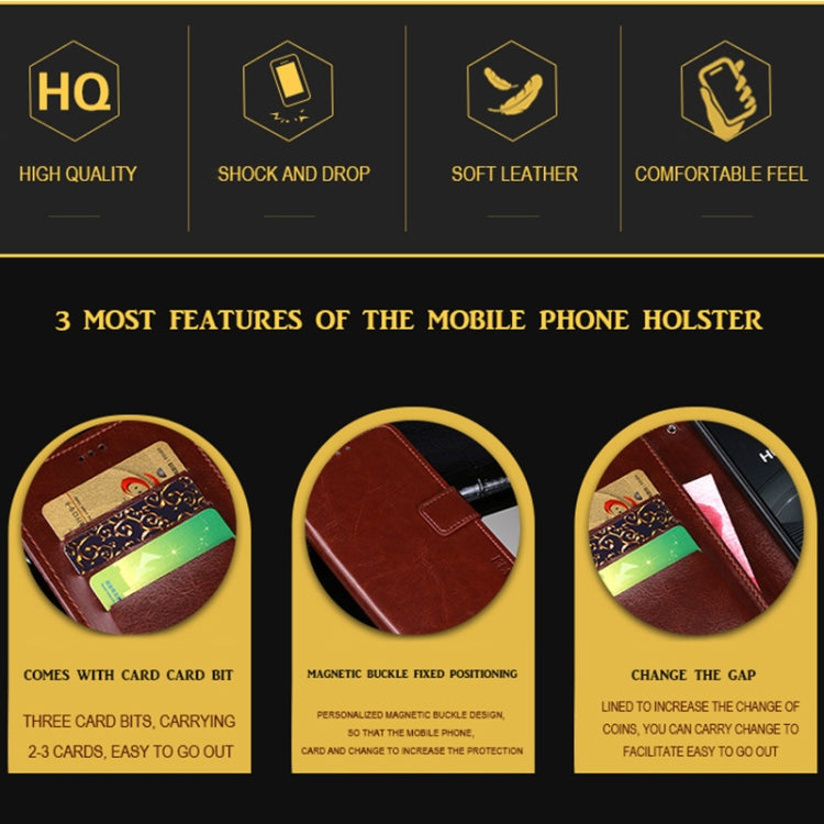idewei Custodia in pelle a vibrazione orizzontale Crazy Horse Texture con supporto e slot per carte e portafoglio, For Nokia 2.4, For Nokia 8.3 5G, For Infinix Hot 10