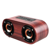 Q8 Bluetooth 4.2 Altoparlante Bluetooth classico a doppia tromba in legno, Q8(Red Wood Texture), Q8(Walnut Texture)