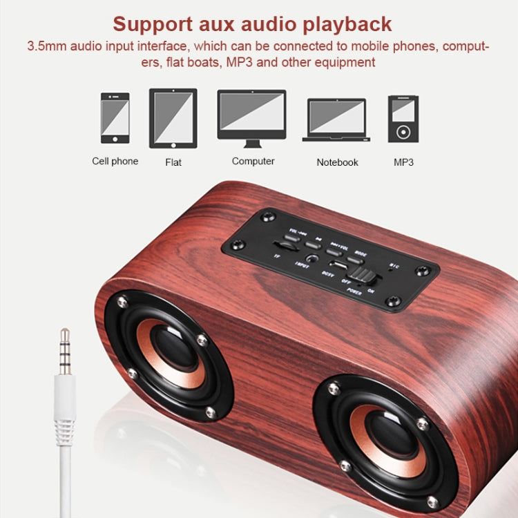 Altoparlante Bluetooth Q8 doppia tromba in legno