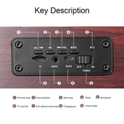 Q8 Bluetooth 4.2 Altoparlante Bluetooth classico a doppia tromba in legno, Q8(Red Wood Texture), Q8(Walnut Texture)
