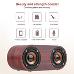 Altoparlante Bluetooth Q8 doppia tromba in legno