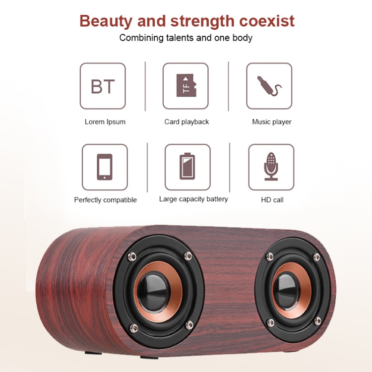 Altoparlante Bluetooth Q8 doppia tromba in legno