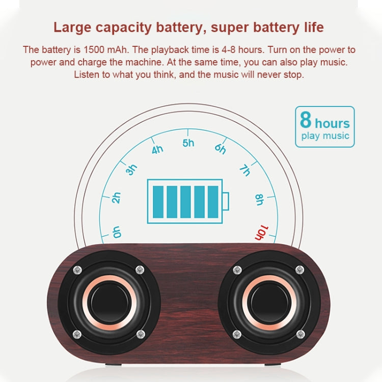 Altoparlante Bluetooth Q8 doppia tromba in legno