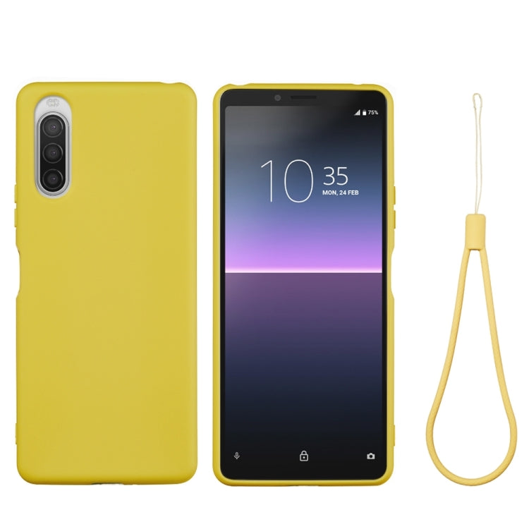 Custodia a copertura totale antiurto in silicone liquido Pure Color, For Sony Xperia 5 II