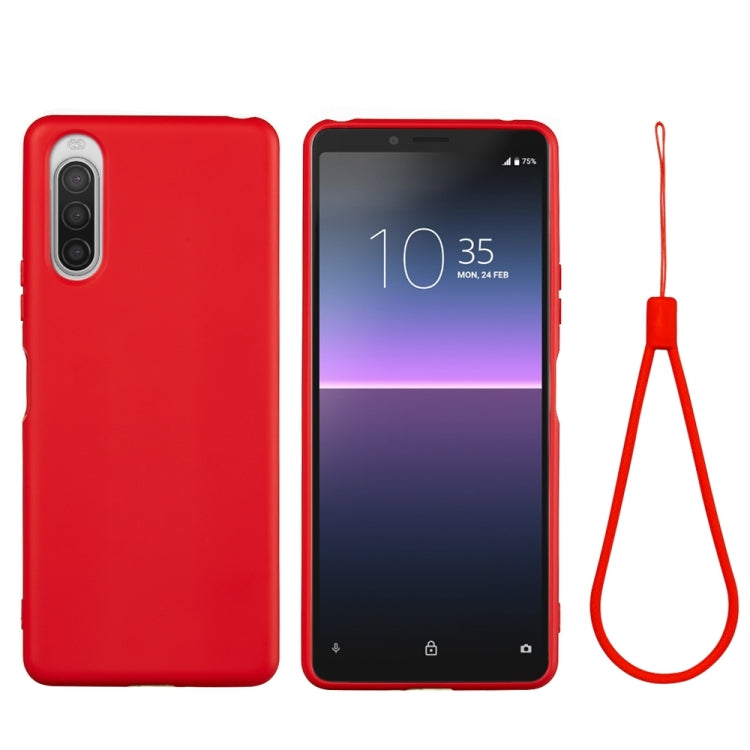Custodia a copertura totale antiurto in silicone liquido Pure Color, For Sony Xperia 5 II
