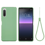 Custodia a copertura totale antiurto in silicone liquido Pure Color, For Sony Xperia 5 II