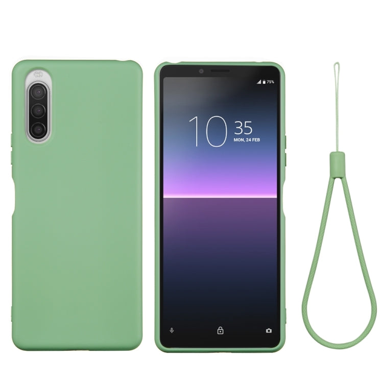 Custodia a copertura totale antiurto in silicone liquido Pure Color, For Sony Xperia 5 II
