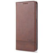 AZNS Custodia in pelle a vibrazione orizzontale con struttura in vitello magnetico con slot per carte, supporto e portafoglio, For OPPO Reno4 SE