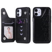 Custodia protettiva con motivo a goffratura a sei gatti con supporto, slot per schede e cornice per foto, For iPhone 12 mini, For iPhone 12 / 12 Pro, For iPhone 12 Pro Max
