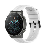 Per cinturino di ricambio in silicone Huawei Watch GT 2 Pro con fibbia in acciaio nero