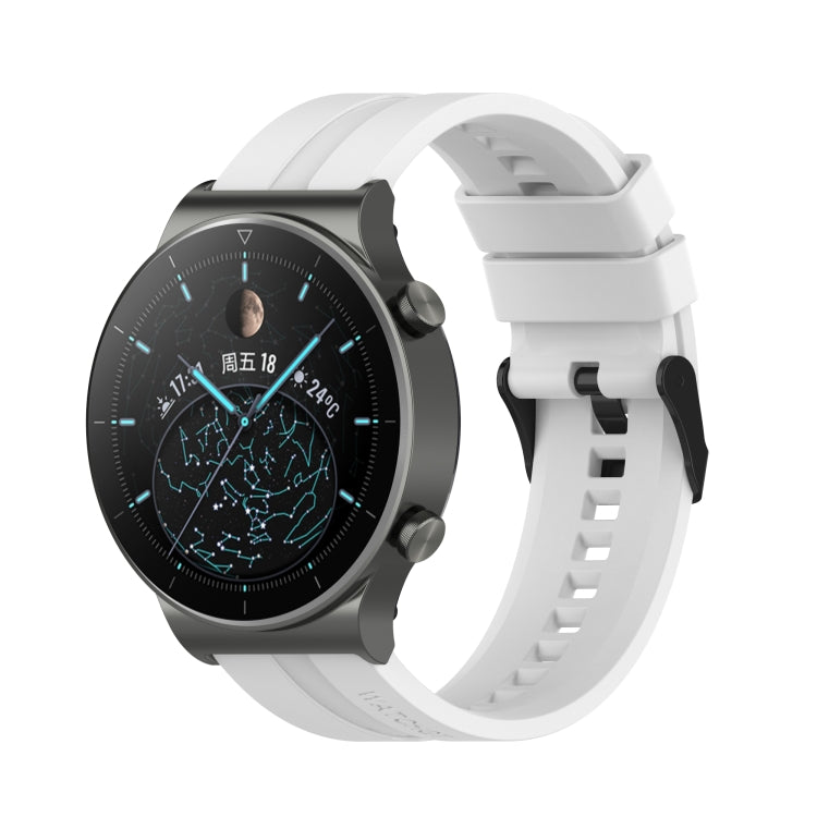 Per cinturino di ricambio in silicone Huawei Watch GT 2 Pro con fibbia in acciaio nero
