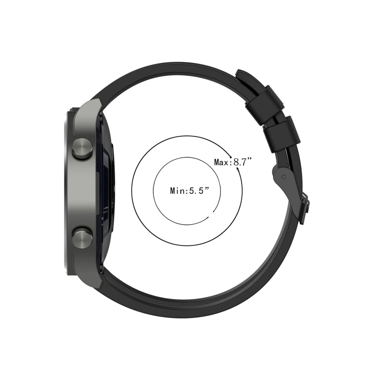 Per cinturino di ricambio in silicone Huawei Watch GT 2 Pro con fibbia in acciaio nero