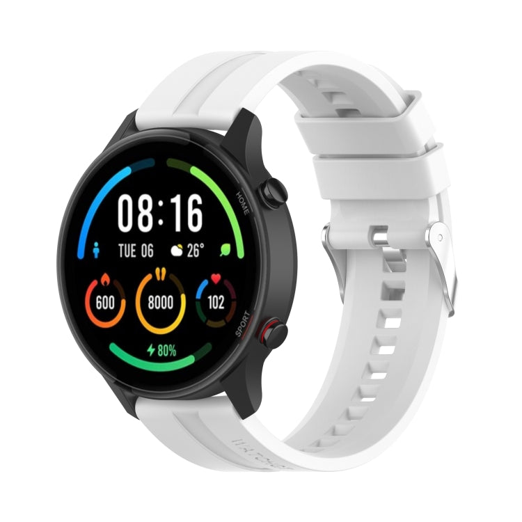 Cinturino di ricambio in silicone con fibbia in acciaio argentato, For Xiaomi Watch Color Sport