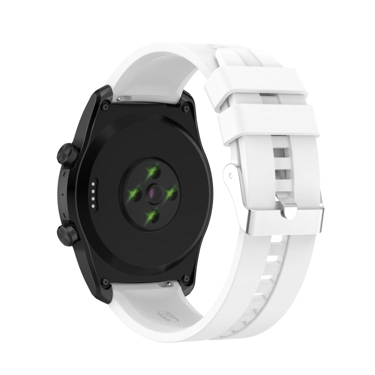 Cinturino di ricambio in silicone con fibbia in acciaio argentato, For TicWatch Pro 3