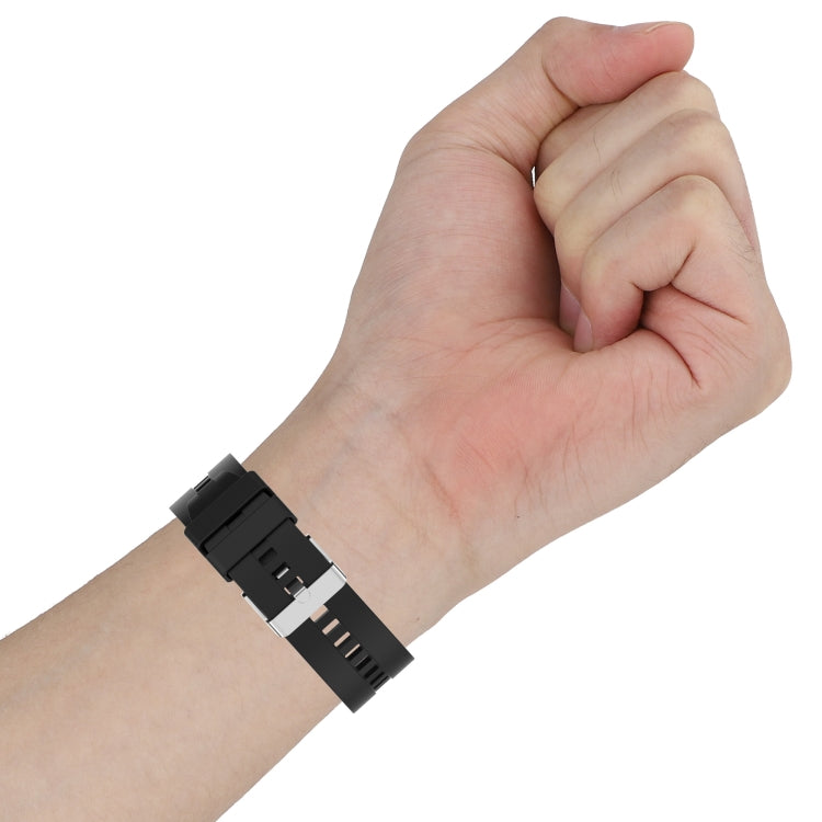 Cinturino di ricambio in silicone con fibbia in acciaio argentato, For TicWatch Pro 3