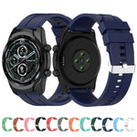 Cinturino di ricambio in silicone con fibbia in acciaio argentato, For TicWatch Pro 3