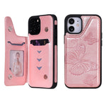 Custodia portafoglio con motivo farfalla per iPhone 12 mini