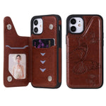 Custodia portafoglio con motivo farfalla per iPhone 12 mini