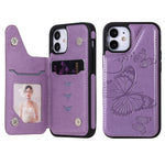 Custodia portafoglio con motivo farfalla per iPhone 12 mini