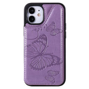 Custodia protettiva antiurto con motivo a farfalla in rilievo con supporto, slot per schede e cornice per foto, For iPhone 12 mini, For iPhone 12 / 12 Pro, For iPhone 12 Pro Max