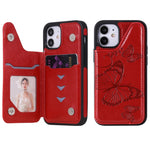 Custodia portafoglio con motivo farfalla per iPhone 12 mini