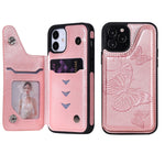 Custodia portafoglio con motivo farfalla per iPhone 12 mini