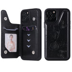 Custodia portafoglio con motivo farfalla per iPhone 12 mini