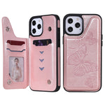 Custodia portafoglio con motivo farfalla per iPhone 12 mini