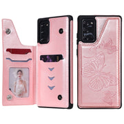 Custodia portafoglio TPU con motivo farfalla per Galaxy Note20