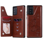 Custodia portafoglio TPU con motivo farfalla per Galaxy Note20