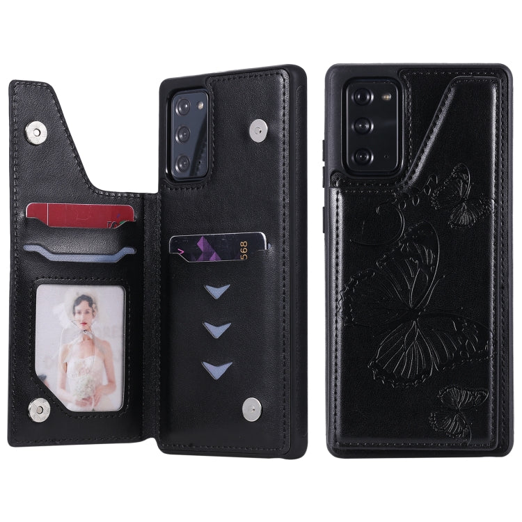 Custodia portafoglio TPU con motivo farfalla per Galaxy Note20