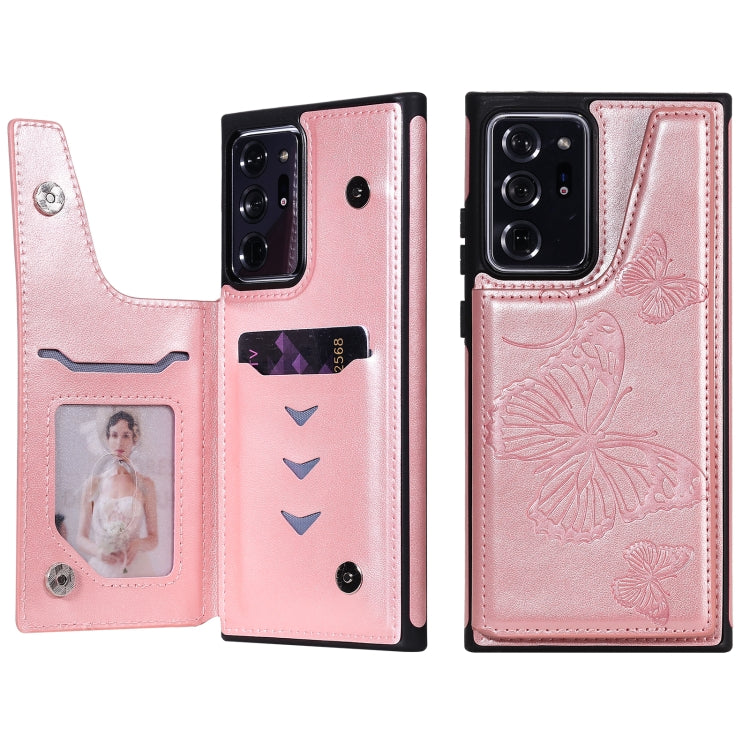 Custodia portafoglio TPU con motivo farfalla per Galaxy Note20
