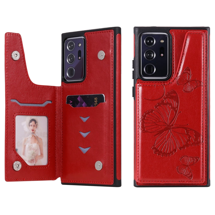 Custodia portafoglio TPU con motivo farfalla per Galaxy Note20