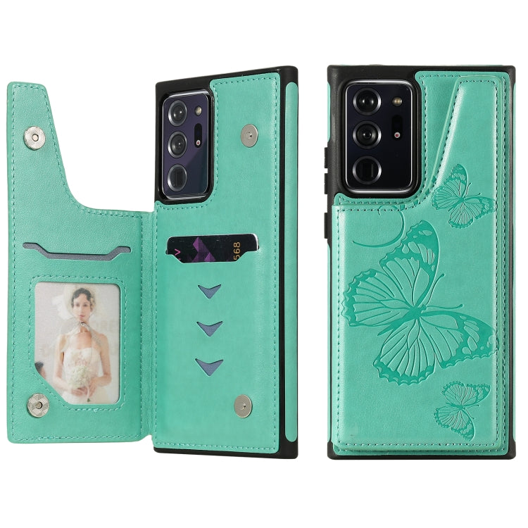 Custodia portafoglio TPU con motivo farfalla per Galaxy Note20