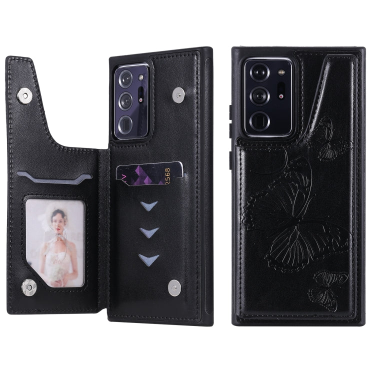 Custodia portafoglio TPU con motivo farfalla per Galaxy Note20