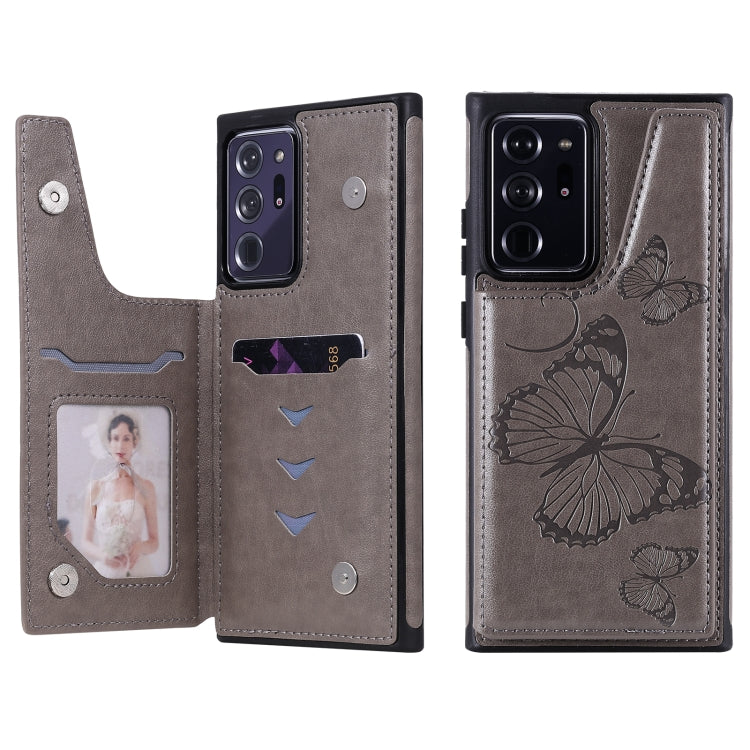 Custodia portafoglio TPU con motivo farfalla per Galaxy Note20