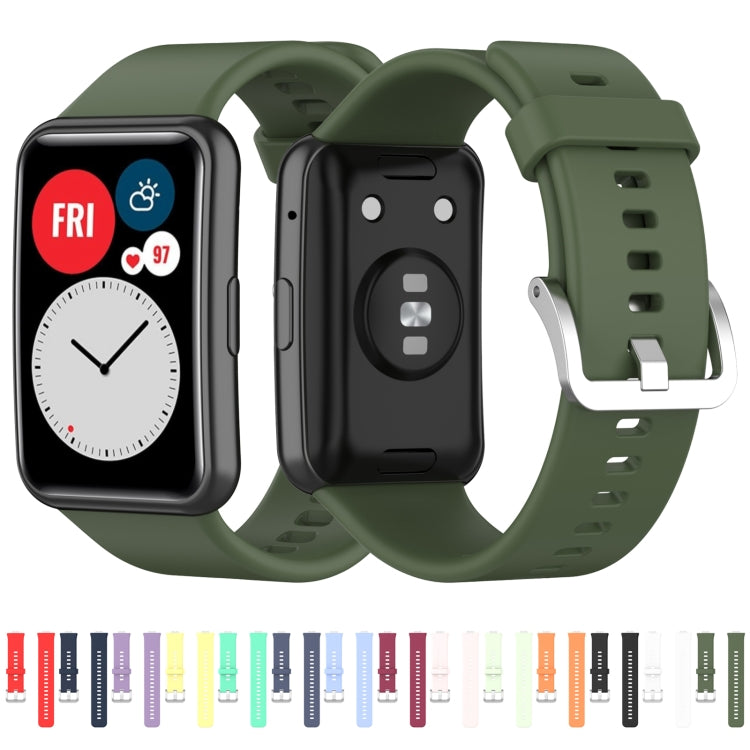 Per cinturino da polso di ricambio in silicone per Huawei Watch Fit con fibbia in acciaio inossidabile