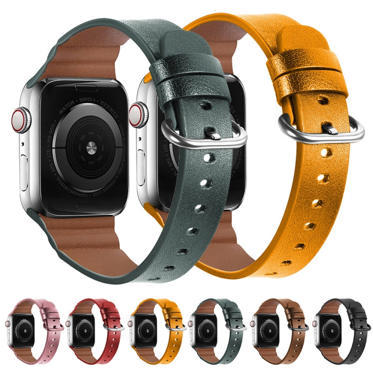 Cinturini di ricambio in vera pelle, For Apple Watch Series 7 45mm / 6 & SE & 5 & 4 44mm / 3 & 2 & 1 42mm, For Apple Watch Series 7 41mm / 6 & SE & 5 & 4 40mm / 3 & 2 & 1 38mm