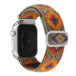 Cinturini di ricambio in nylon elastico con fibbia giapponese in metallo, For Apple Watch Series 7 45mm / 6 & SE & 5 & 4 44mm / 3 & 2 & 1 42mm, For Apple Watch Series 8&7 41mm / SE 2&6&SE&5&4 40mm / 3&2&1 38mm