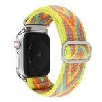 Cinturini di ricambio in nylon elastico con fibbia giapponese in metallo, For Apple Watch Ultra 49mm / Series 8&7 45mm / SE 2&6&SE&5&4 44mm / 3&2&1 42mm