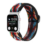 Cinturini di ricambio in nylon elastico con fibbia giapponese in metallo, For Apple Watch Series 7 45mm / 6 & SE & 5 & 4 44mm / 3 & 2 & 1 42mm, For Apple Watch Series 8&7 41mm / SE 2&6&SE&5&4 40mm / 3&2&1 38mm