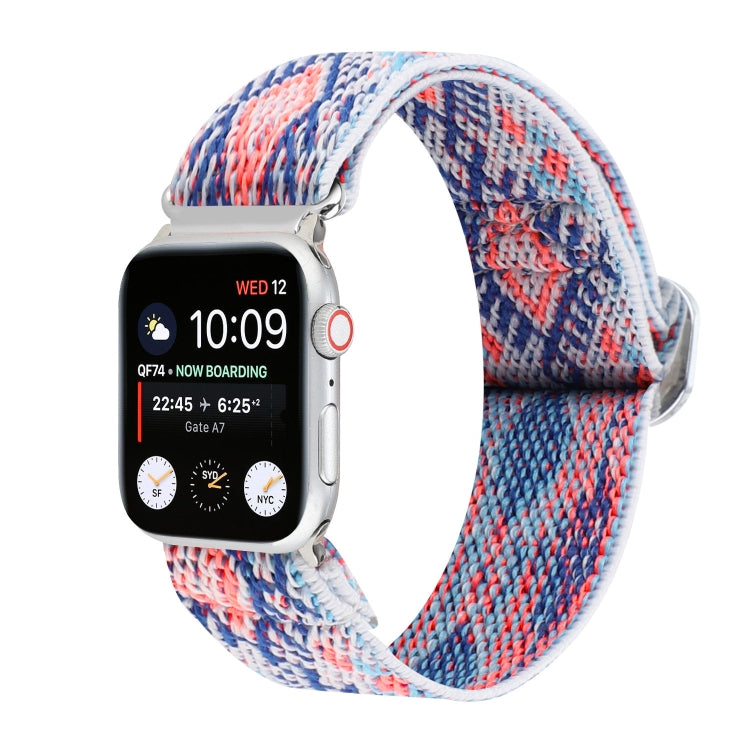 Cinturini di ricambio in nylon elastico con fibbia giapponese in metallo, For Apple Watch Ultra 49mm / Series 8&7 45mm / SE 2&6&SE&5&4 44mm / 3&2&1 42mm