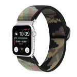 Cinturini di ricambio in nylon elastico con fibbia giapponese in metallo, For Apple Watch Ultra 49mm / Series 8&7 45mm / SE 2&6&SE&5&4 44mm / 3&2&1 42mm