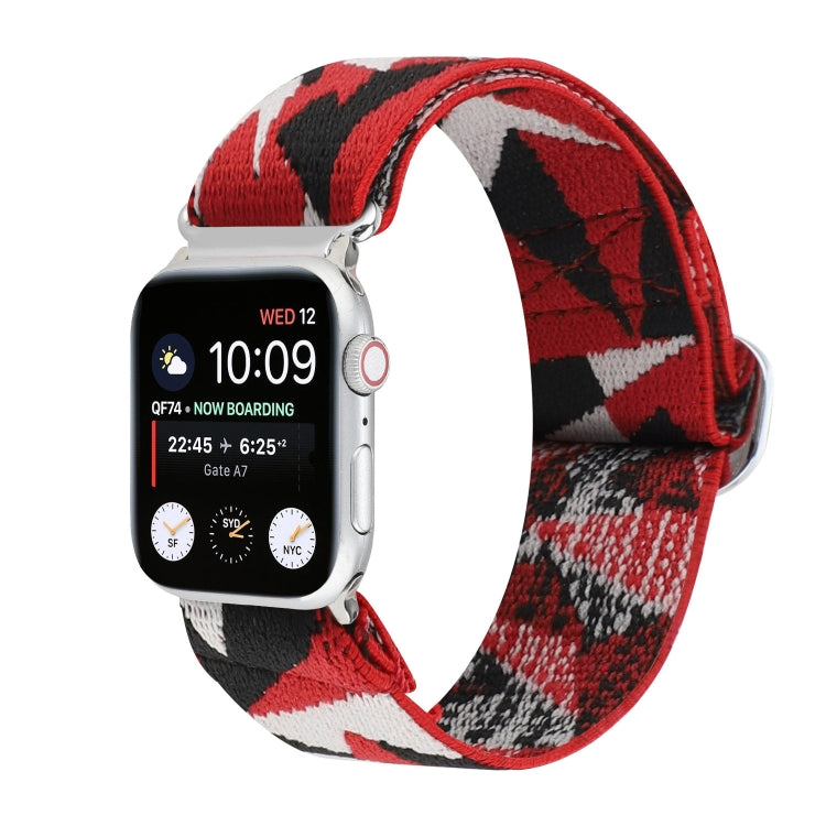 Cinturini di ricambio in nylon elastico con fibbia giapponese in metallo, For Apple Watch Series 7 45mm / 6 & SE & 5 & 4 44mm / 3 & 2 & 1 42mm, For Apple Watch Series 8&7 41mm / SE 2&6&SE&5&4 40mm / 3&2&1 38mm
