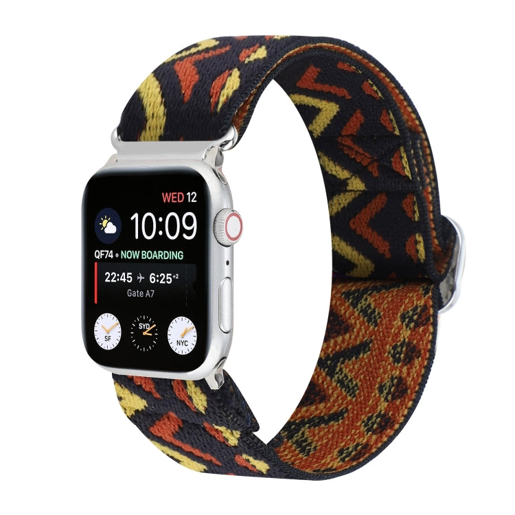 Cinturini di ricambio in nylon elastico con fibbia giapponese in metallo, For Apple Watch Series 7 45mm / 6 & SE & 5 & 4 44mm / 3 & 2 & 1 42mm, For Apple Watch Series 8&7 41mm / SE 2&6&SE&5&4 40mm / 3&2&1 38mm