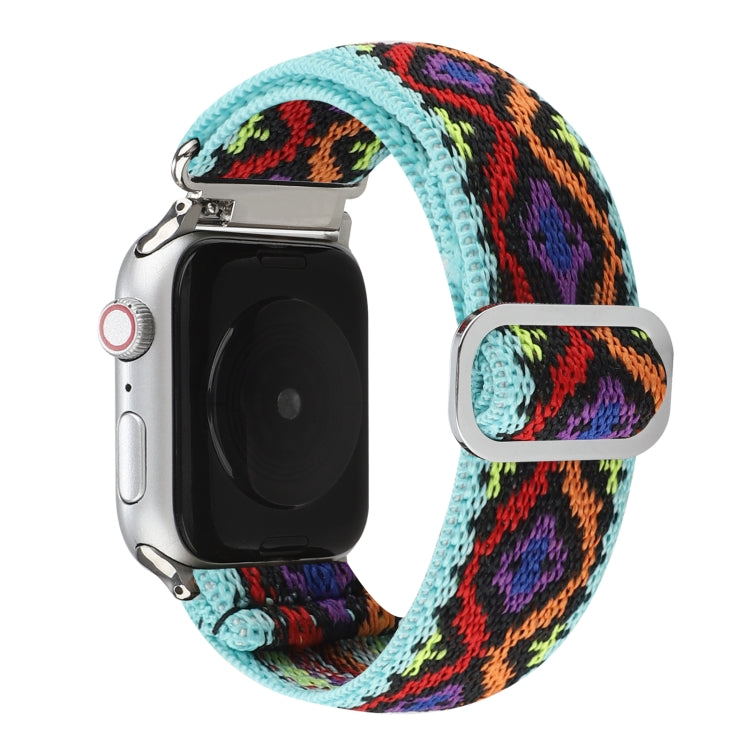 Cinturini di ricambio in nylon elastico con fibbia giapponese in metallo, For Apple Watch Series 7 41mm / 6 & SE & 5 & 4 40mm / 3 & 2 & 1 38mm