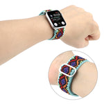 Cinturini di ricambio in nylon elastico con fibbia giapponese in metallo, For Apple Watch Series 7 41mm / 6 & SE & 5 & 4 40mm / 3 & 2 & 1 38mm