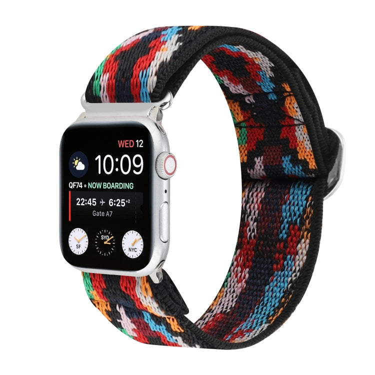 Cinturini di ricambio in nylon elastico con fibbia giapponese in metallo, For Apple Watch Series 7 41mm / 6 & SE & 5 & 4 40mm / 3 & 2 & 1 38mm