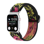Cinturini di ricambio in nylon elastico con fibbia giapponese in metallo, For Apple Watch Series 7 45mm / 6 & SE & 5 & 4 44mm / 3 & 2 & 1 42mm, For Apple Watch Series 8&7 41mm / SE 2&6&SE&5&4 40mm / 3&2&1 38mm