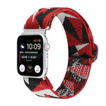 Cinturini di ricambio in nylon elastico con fibbia giapponese in metallo, For Apple Watch Series 7 41mm / 6 & SE & 5 & 4 40mm / 3 & 2 & 1 38mm